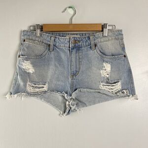 BP Nordstrom Distressed Denim Cutoff Blue Light Wash Jean Shorts Size 28